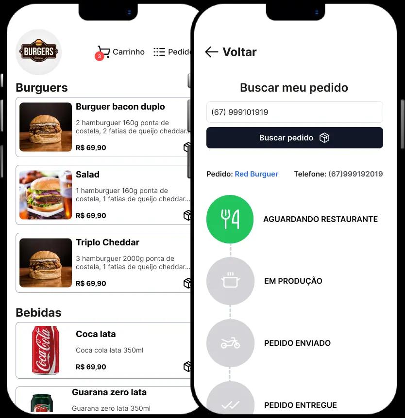 Demonstração loja cardápio mobile